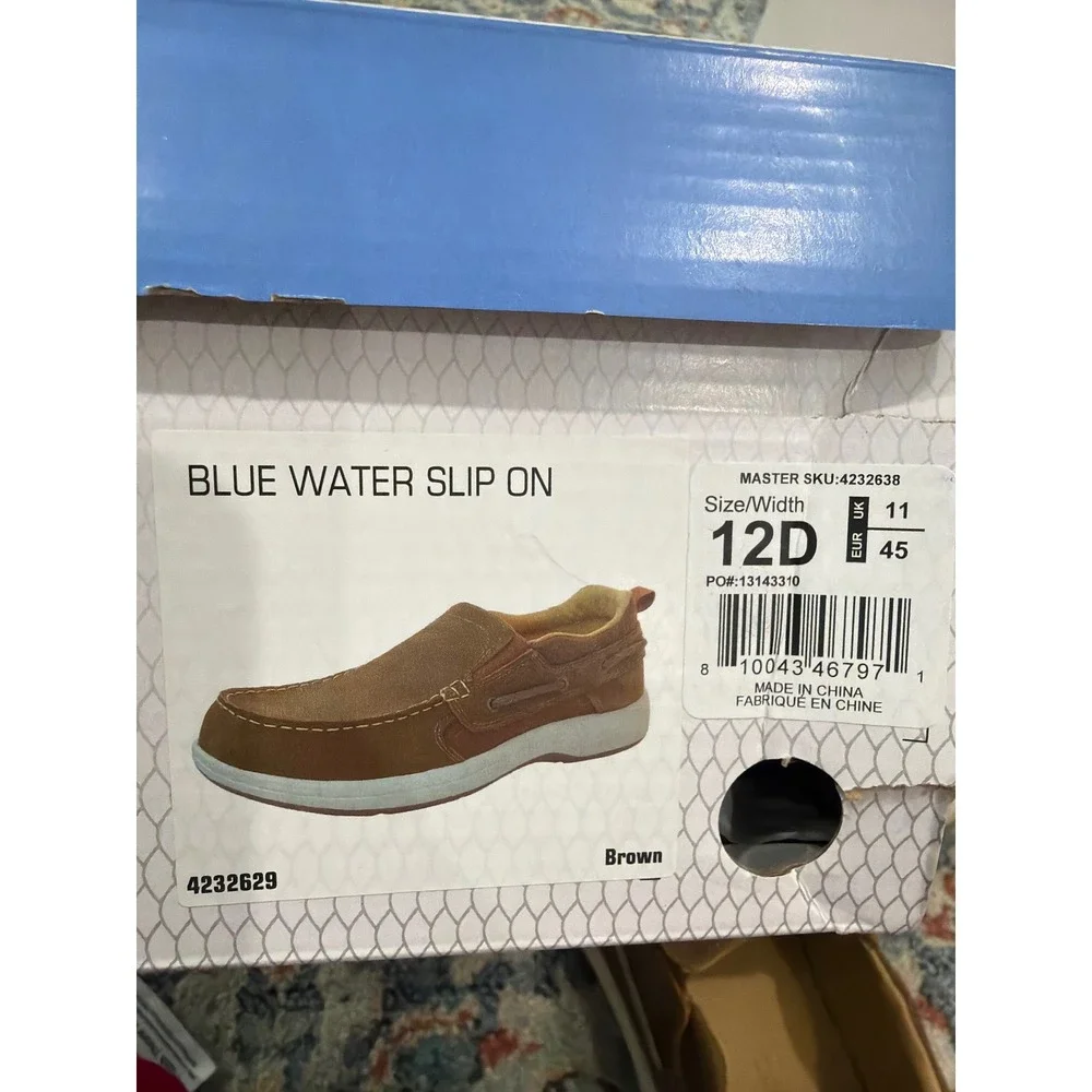 Worldwide Sportsman Bluewater Shoes Men 12 Brown Slip On Nautical